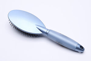 Large Oval Paddle Brush | Air Cushion Pad | Nylon Bristles with Epoxy Tips | Silicone Gel Handle with Floral Pattern